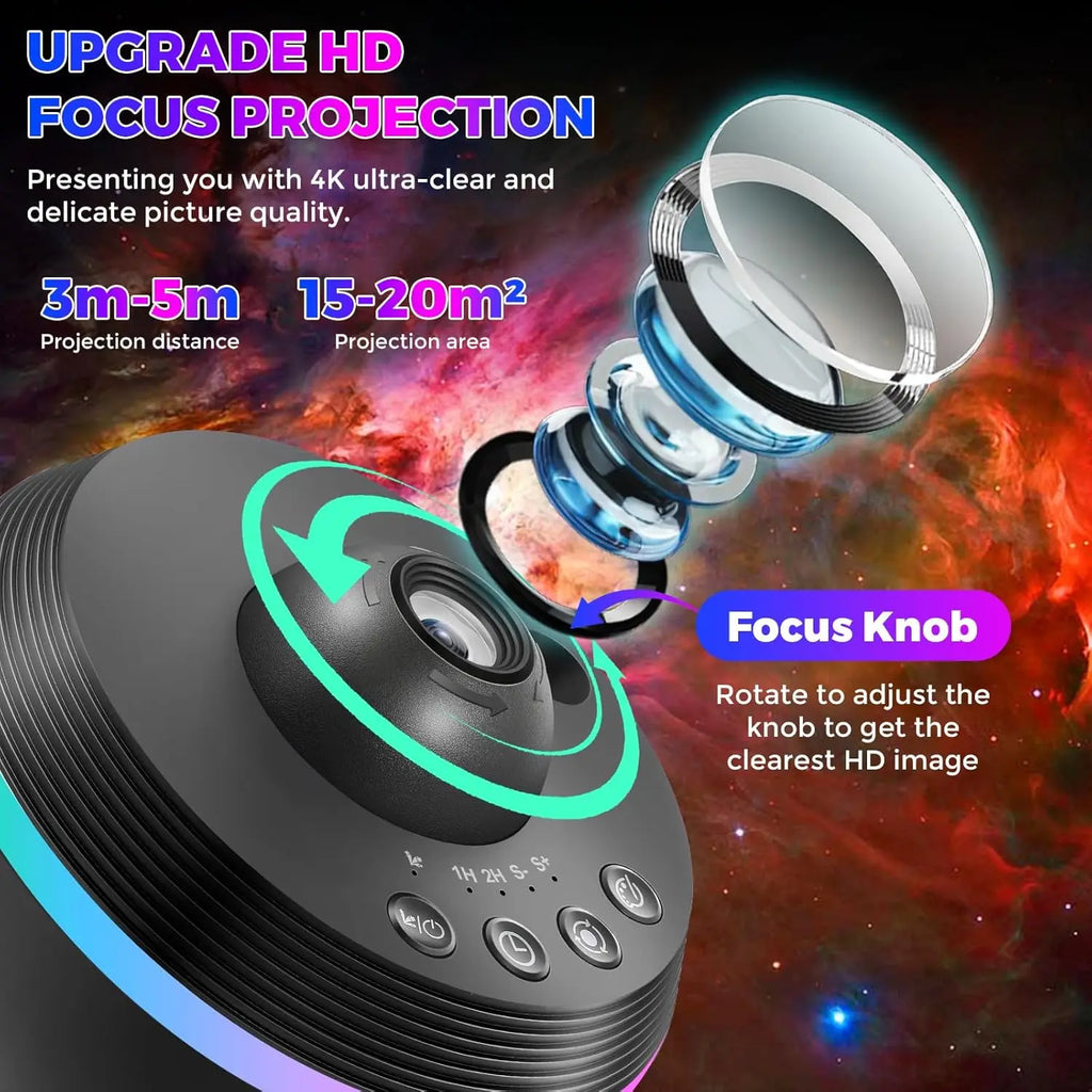 Galaktyczny Projektor Kosmosu z kółkiem RGB